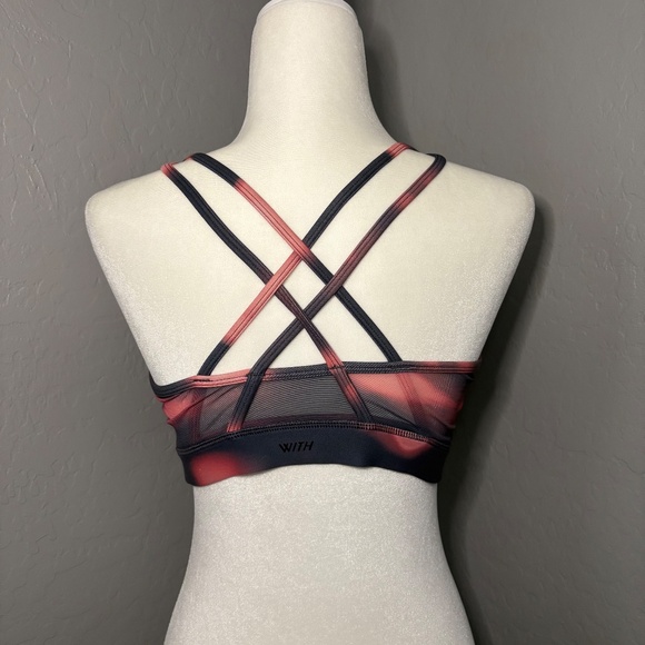 Peloton Pink Peach Black Sports Bra Size Large - Picture 2 of 5